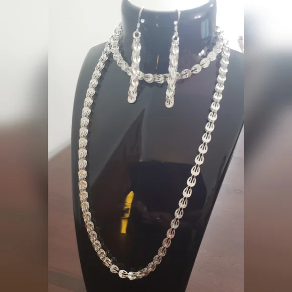 925 SILVER PLATED 3PCS SET - Picture 1 of 4